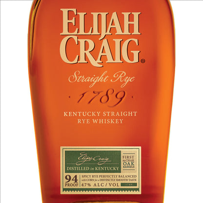 Elijah Craig Straight Rye Whiskey 94 - 1.75L - Front Label