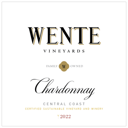 Wente Vineyards Chardonnay Restaurant Cuvee Central Coast - 750ML - Front Label