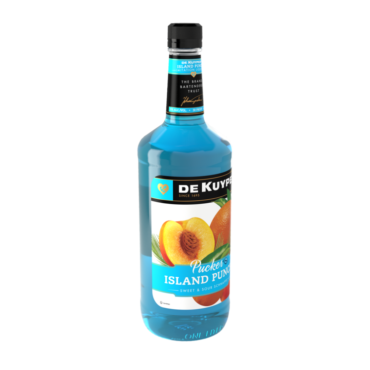 Dekuyper Sweet & Sour Island Punch Schnapps Pucker 30 - 1.0L - Front Label