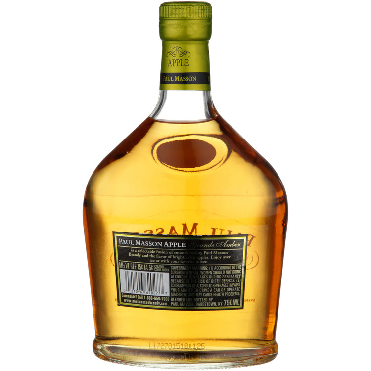 Paul Masson Apple Flavored Brandy Grande Amber 54 - 750ML - Back