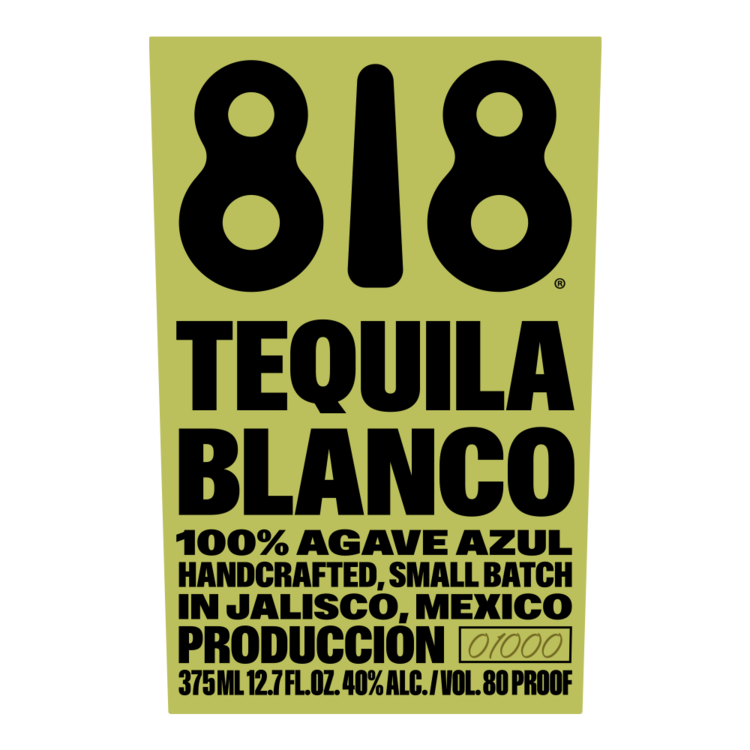 818 Tequila Blanco 80 - 375ML - Front Label