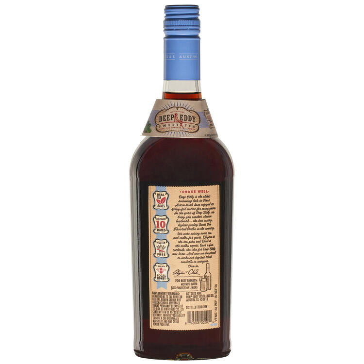 Deep Eddy Sweet Tea Flavored Vodka 70 - 750ML - Back