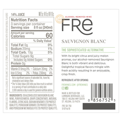 Fre Sauvignon Blanc Alcohol Removed - 750ML