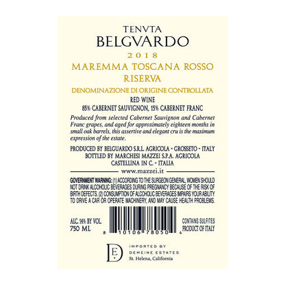 Belguardo Maremma Toscana Rosso Tenuta Riserva 2018 - 750ML