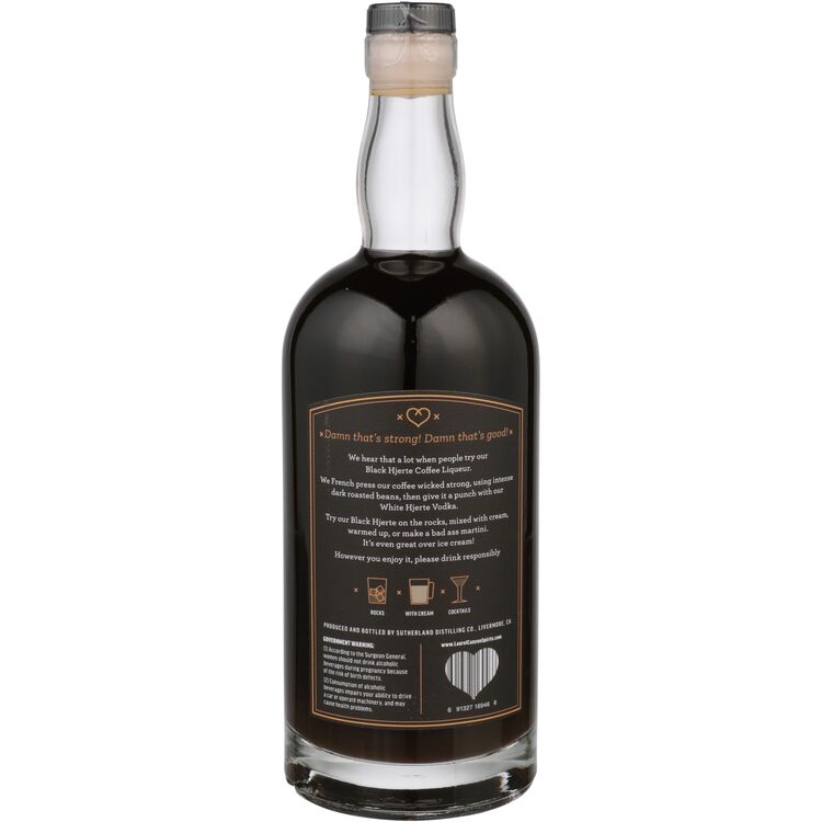 Black Hjerte Coffee Liqueur 45 - 750ML - Back
