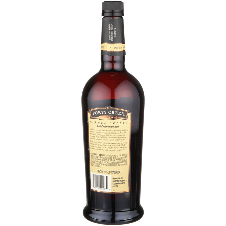 Forty Creek Canadian Whisky Barrel Select 80 - 1.0L - Back