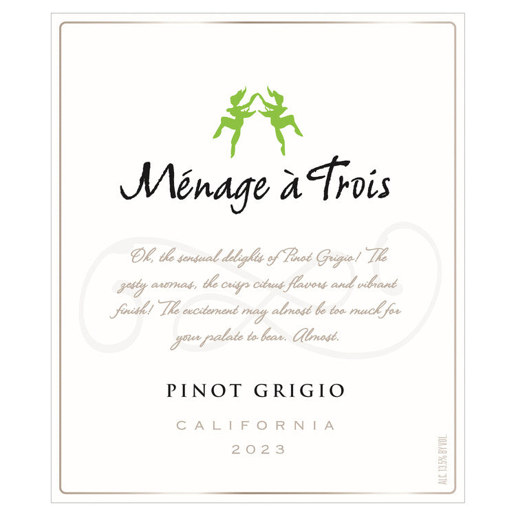 Menage A Trois Pinot Grigio California - 750ML - Front Label