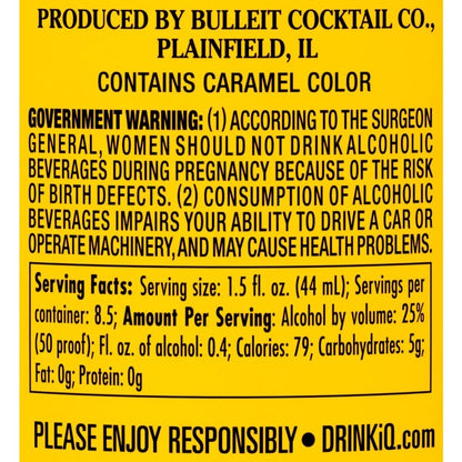 Bulleit Whiskey Sour 50 - 375ML - Back Label