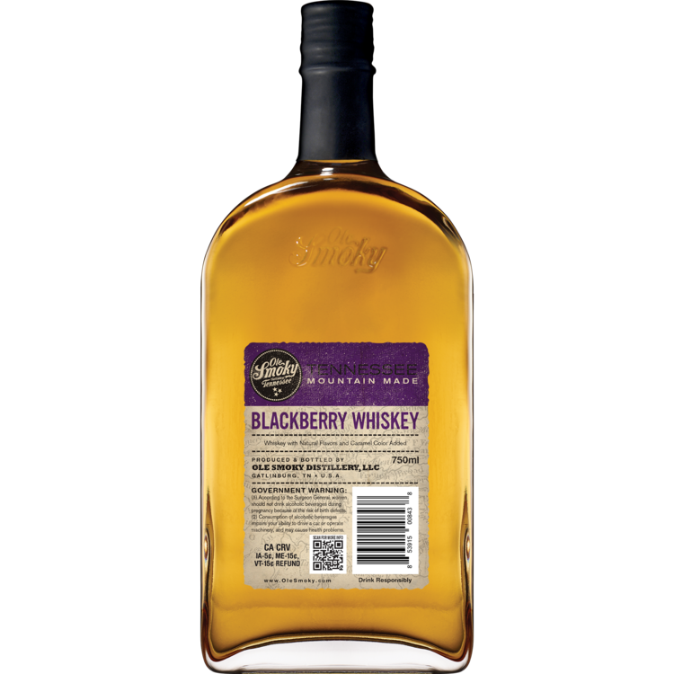 Ole Smoky Blackberry Flavored Whiskey Mountain Made 60 - 750ML - Back