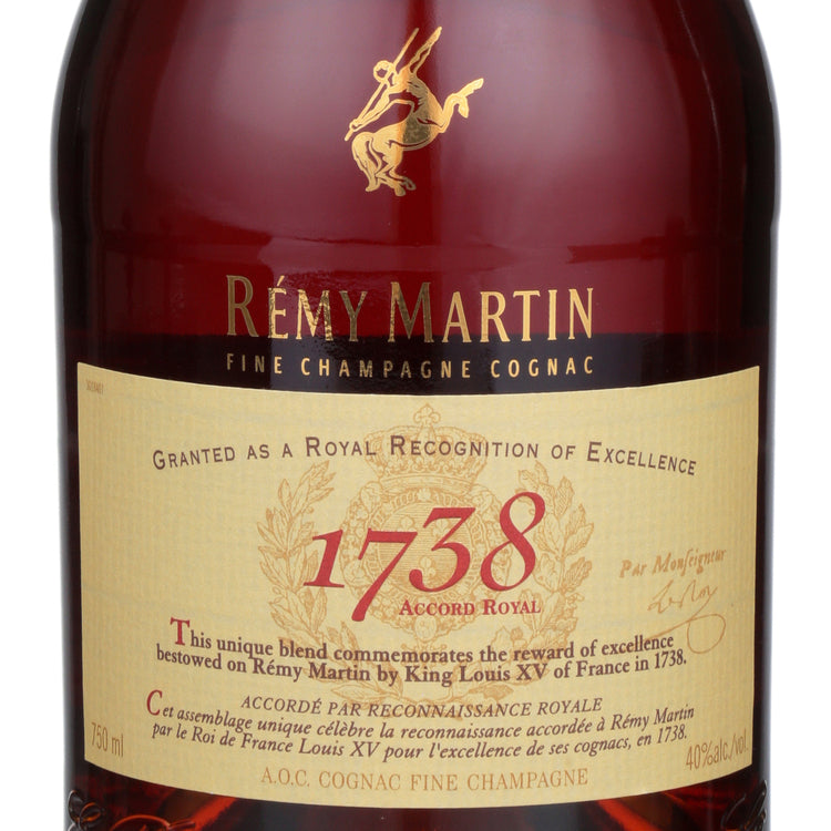 Remy Martin Fine Champagne Cognac 1738 Accord Royal 80 - 1.0L - Front Label