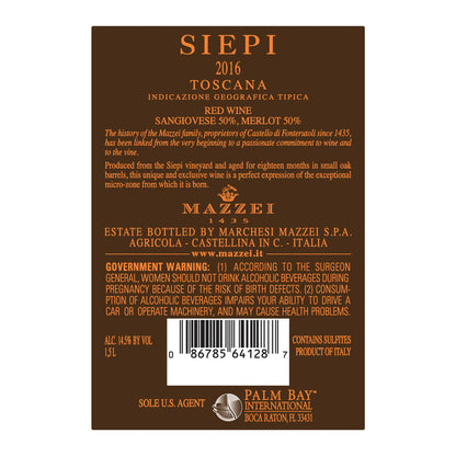Mazzei Toscana Rosso Siepi 2016 Wood Box - 1.5L