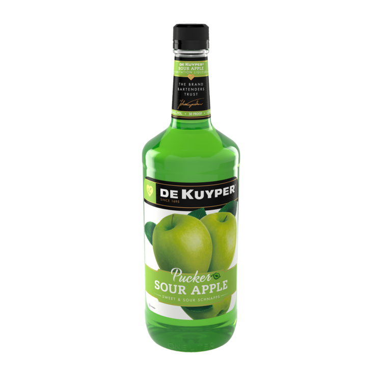 Dekuyper Sour Apple Schnapps Pucker 30 - 1.0L - Front
