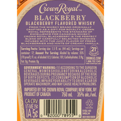 Crown Royal Blackberry Flavored Whiskey 70 - 750ML