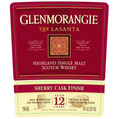 Glenmorangie Single Malt Scotch The Lasanta 12 Yr 86 W/ Gift Box - 750ML