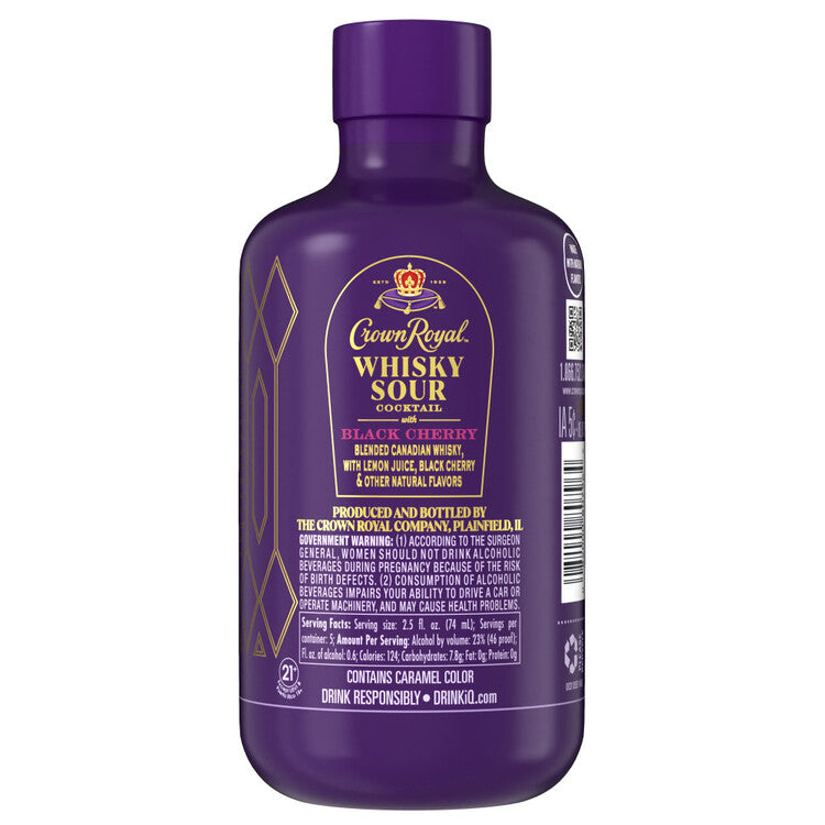 Crown Royal Whiskey Sour Black Cherry 46 - 375ML - Back
