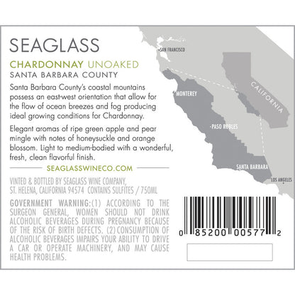 Seaglass Chardonnay Santa Barbara County - 19.5L - Back Label