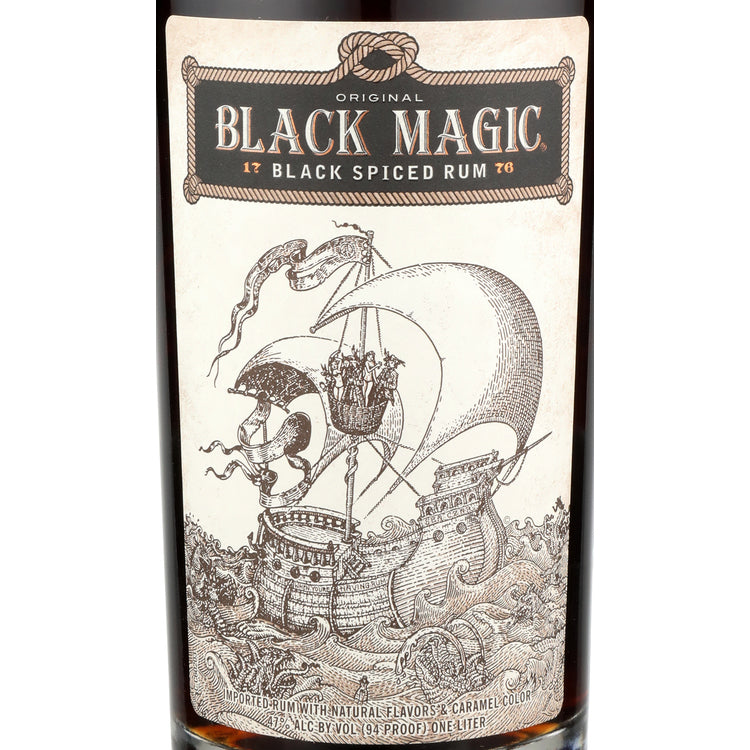Black Magic Black Spiced Rum 94 - 1.0L - Front Label