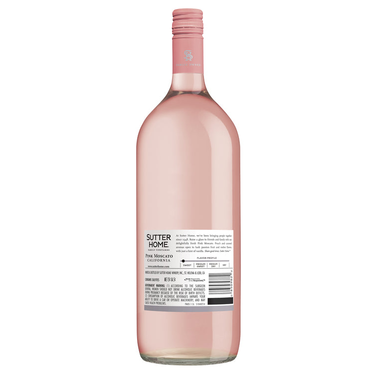 Sutter Home Pink Moscato California - 1.5L - Back