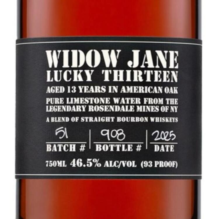 Widow Jane Straight Bourbon Lucky Thirteen 13 Yr 93 - 750ML - Front Label