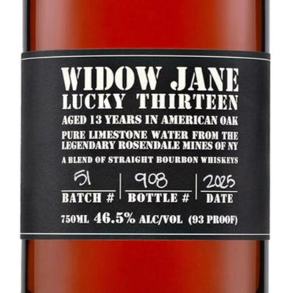 Widow Jane Straight Bourbon Lucky Thirteen 13 Yr 93 - 750ML - Front Label