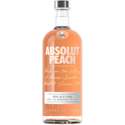 Absolut Peach Flavored Vodka 76 - 1.0L - Front