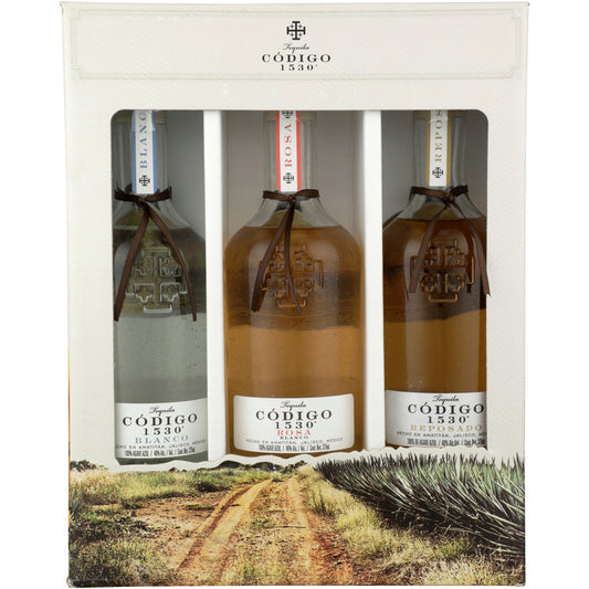 Codigo 1530 Tequila Combo 1 Each Blanco 80, Blanco Rosa 80 & Reposado - 375ML