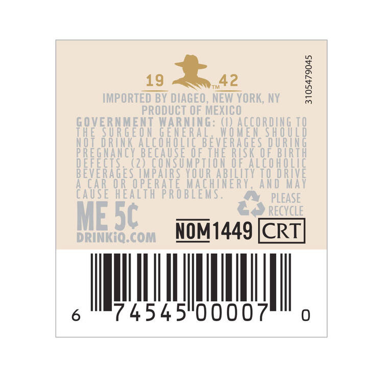 Don Julio Tequila Anejo 80 - 50ML - Back Label