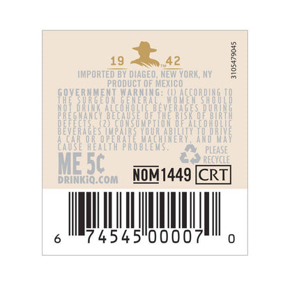 Don Julio Tequila Anejo 80 - 50ML - Back Label