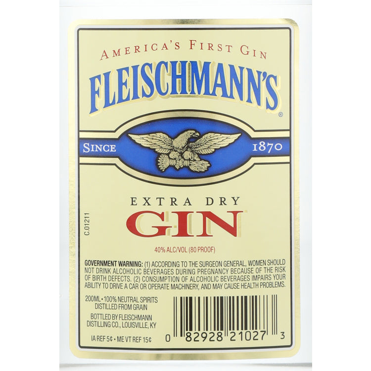 Fleischmann's Extra Dry Gin 80 - 200ML - Front Label