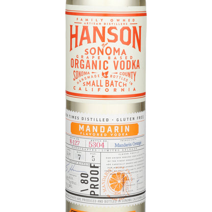 Hanson Of Sonoma Mandarin Flavored Vodka Small Batch 80 - 750ML