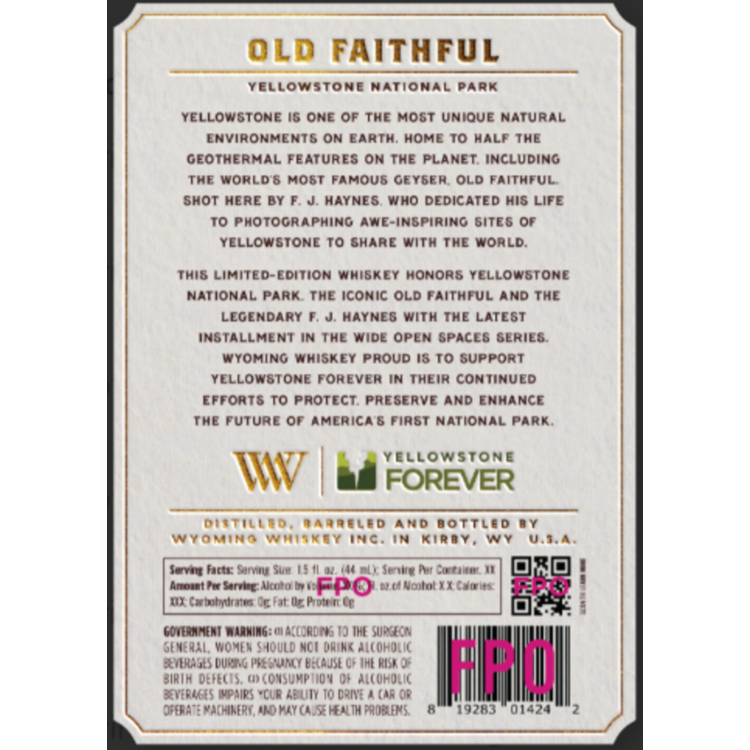 Wyoming Whiskey Bourbon Small Batch 88 - 750ML - Back Label