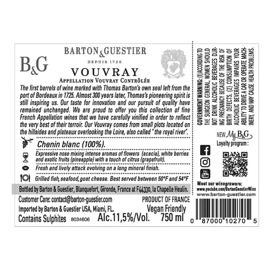 Barton & Guestier Vouvray Les Petites Parcelles 2023 - 750ML