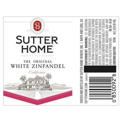 Sutter Home Zinfandel White Zinfandel California - 187ML - Front Label