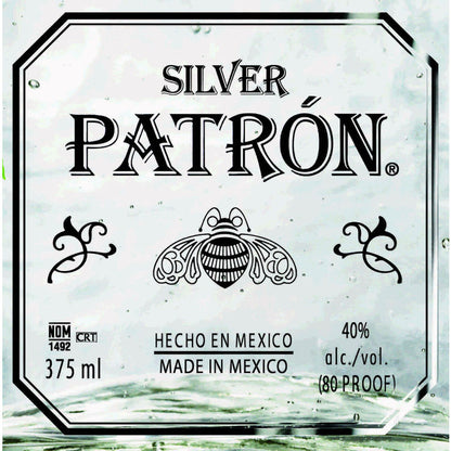 Patron Tequila Silver 80 - 375ML - Back Label