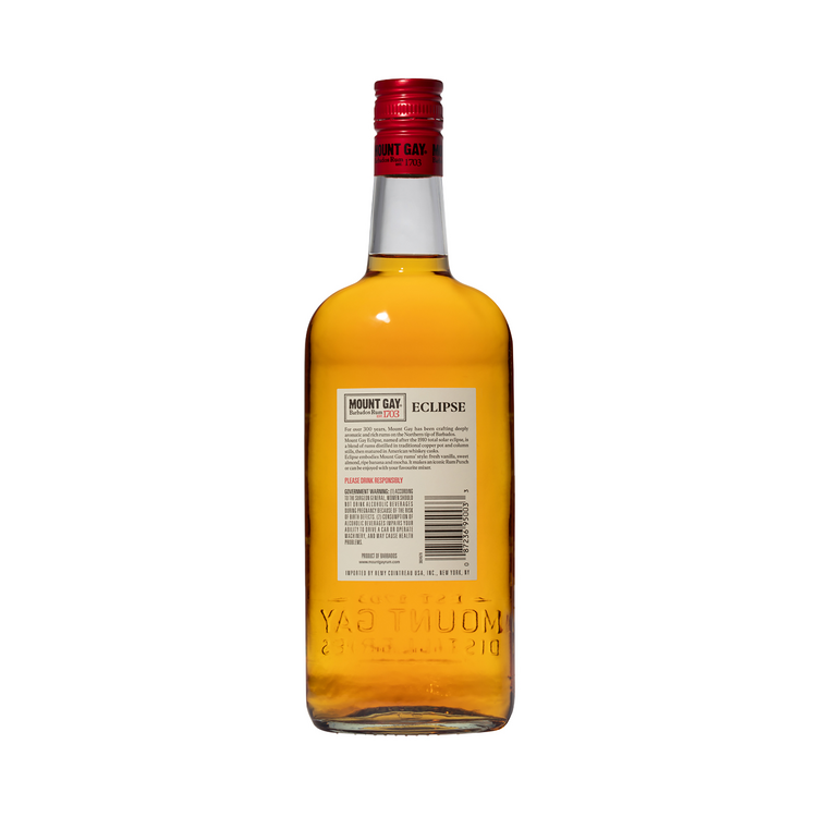 Mount Gay Gold Rum Eclipse Heritage Blend 80 - 750ML - Back