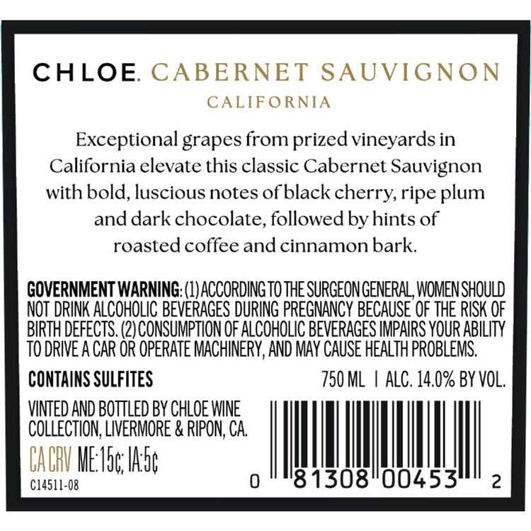 Chloe Cabernet Sauvignon San Lucas - 750ML - Back
