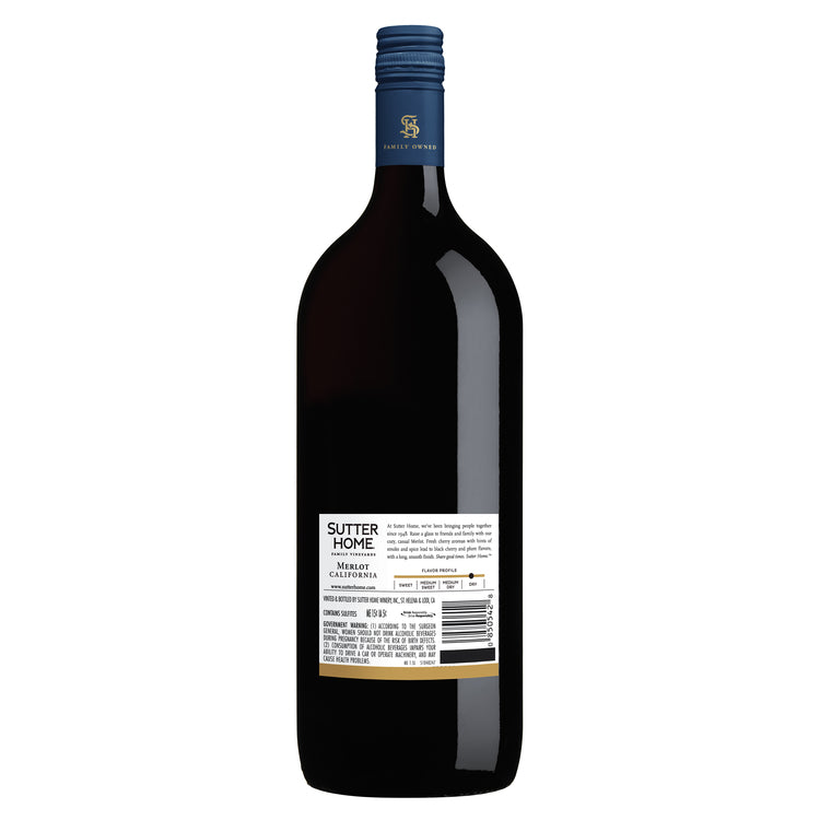 Sutter Home Merlot California - 1.5L - Back