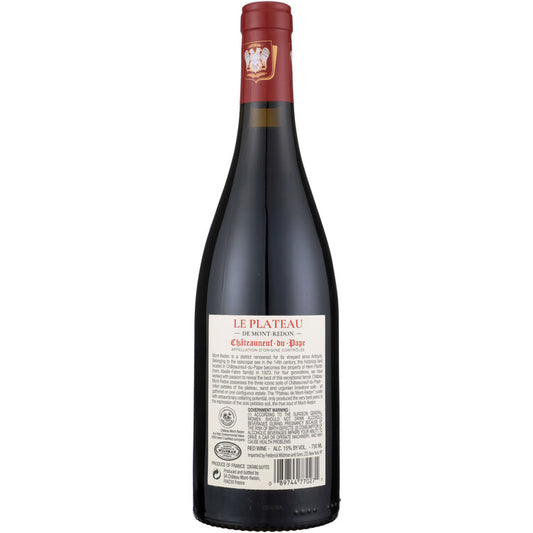 Chateau Mont Redon Chateauneuf Du Pape Rouge Le Plateau 2017 - 750ML - Back