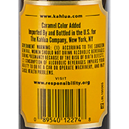 Kahlua Coffee Liqueur The Original 40 - 50ML - Back Label