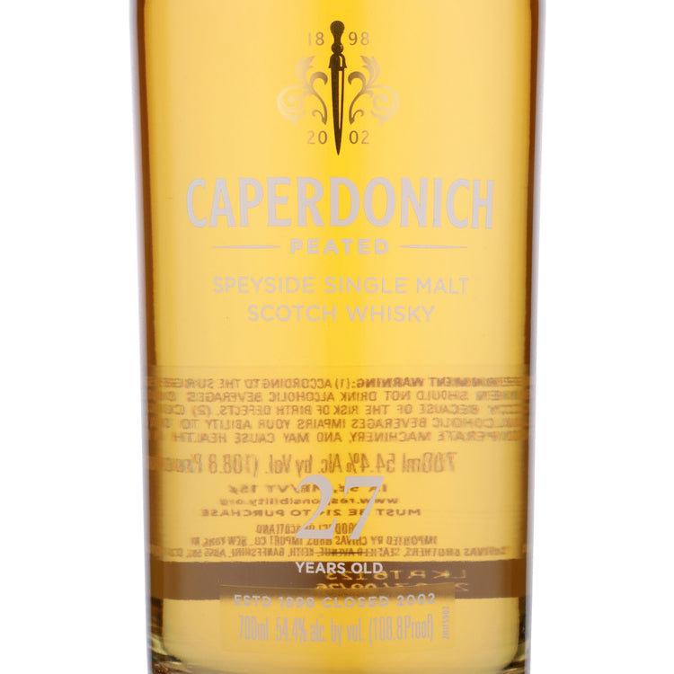 Caperdonich Single Malt Scotch Peated Speyside 27 Yr 108.8 - 700ML - Front Label