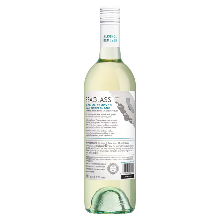 Seaglass Sauvignon Blanc Alcohol Removed Monterey County - 750ML - Back