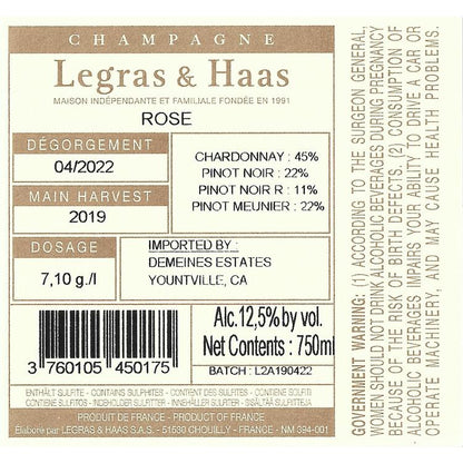 Legras & Haas Champagne Brut Rose - 750ML