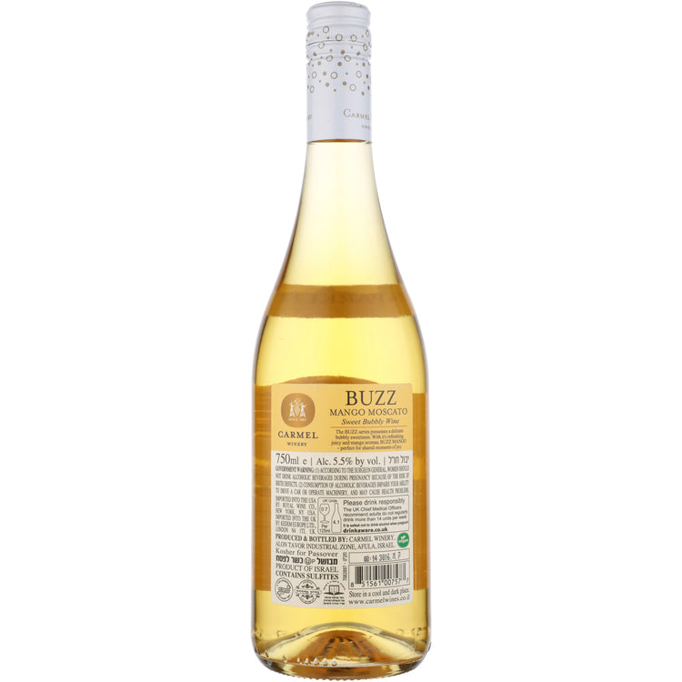 Carmel Winery Buzz Mango Moscato Israel - 750ML - Back