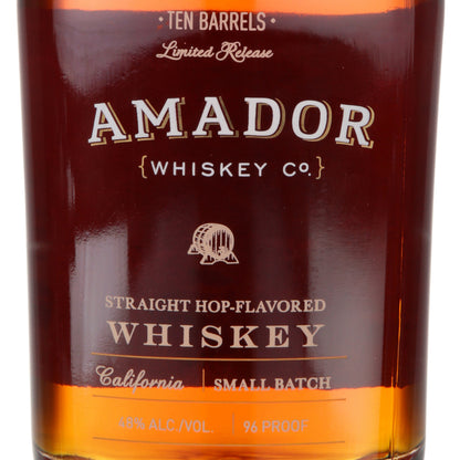 Amador Whiskey Co. Straight Hop Flavored Whiskey Ten Barrels Californi - 750ML - Front Label
