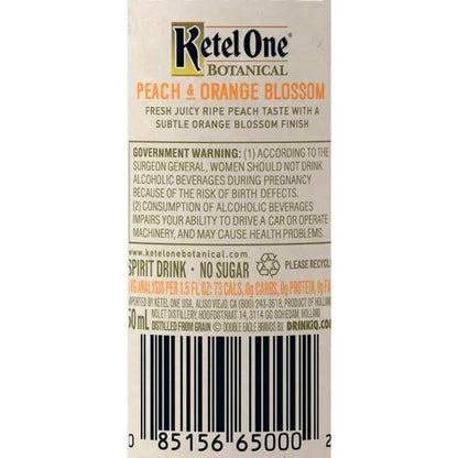 Ketel One Peach & Orange Blossom Flavored Vodka Botanical 60 - 50ML - Back Label