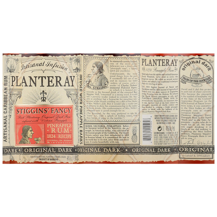 Planteray Pineapple Flavored Rum Stiggins Fancy Pineapple 80 - 1.0L - Front Label