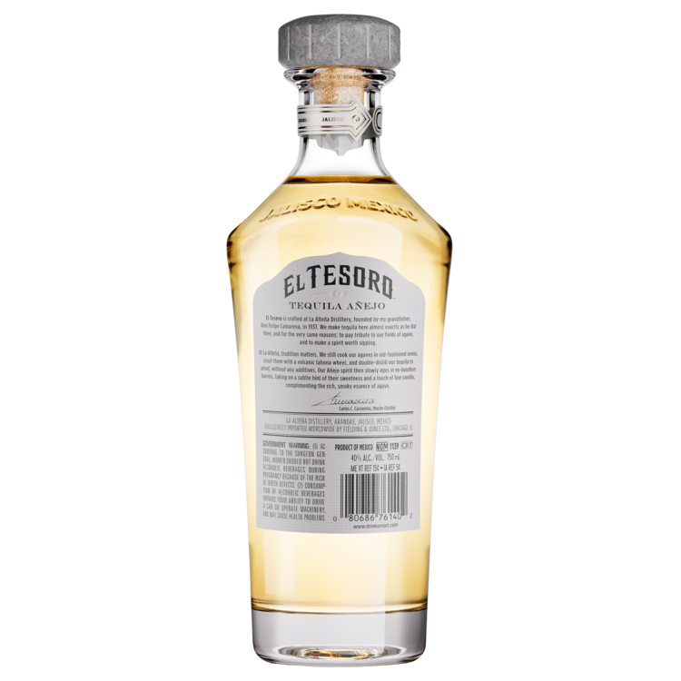El Tesoro Tequila Anejo 80 - 750ML - Back