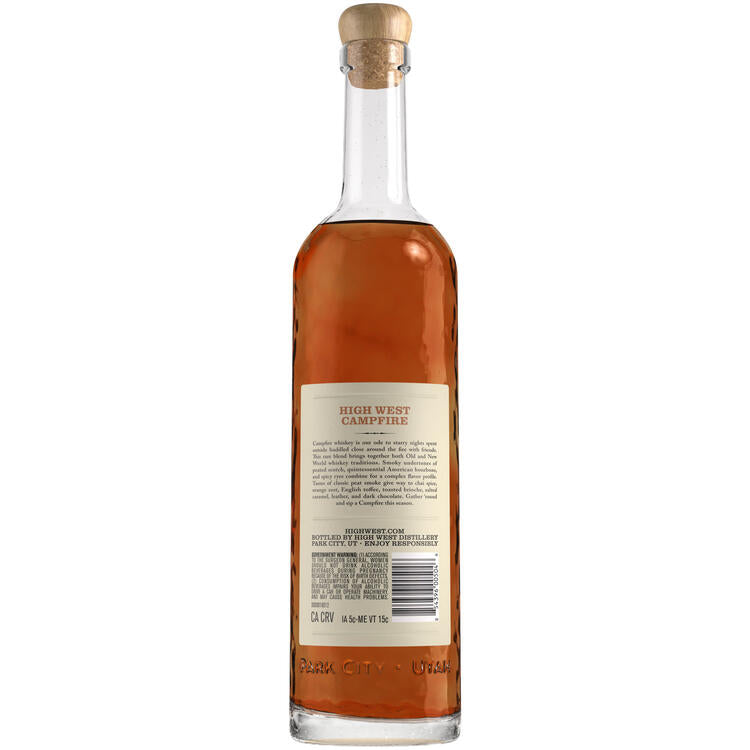 High West Campfire Whiskey A Blend Of American & Scottish Whiskies 92 - 750ML - Back