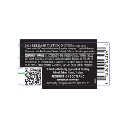 Highland Park Single Malt Scotch 21 Yr 92 - 750ML - Back Label