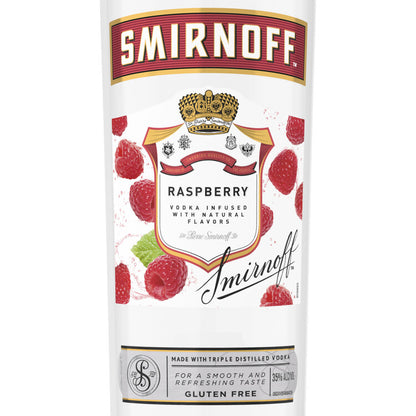 Smirnoff Vodka Raspberry Flavored 60 - 1.0L - Front Label